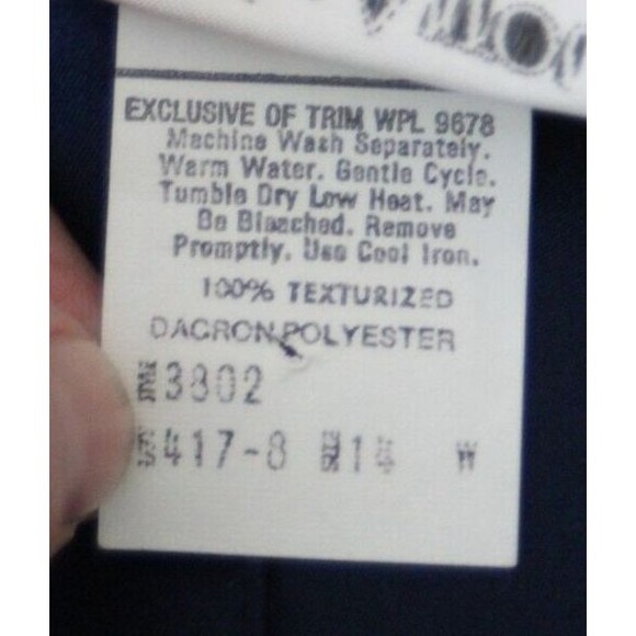 Vtg Lady Arrow Navy Blue Blouse Top Dacron Polyester Button Up Long Sleeve 14 - Picture 7 of 7